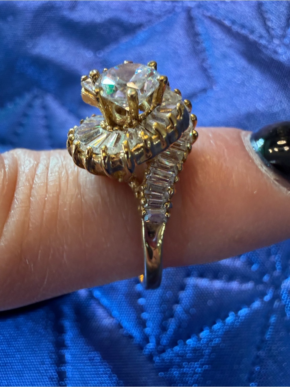 Park Lane Gold-Tone Sparkling Statement Ring – Size 8